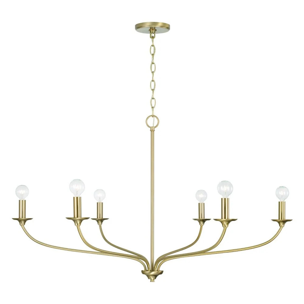 Capital Lighting 449961 Dolan 6 Light 40" Wide Candle Style Chandelier - Brass | Walmart (US)