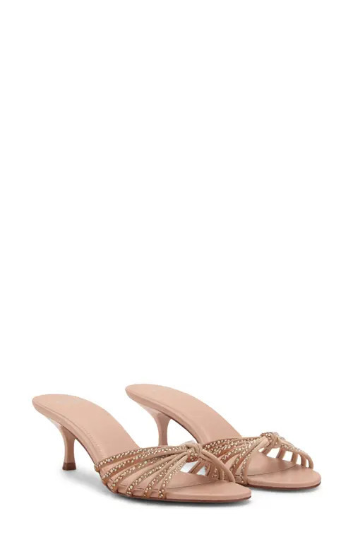 MANGO Rhinestone Kitten Heel Sandal in Pink at Nordstrom, Size 38 | Nordstrom