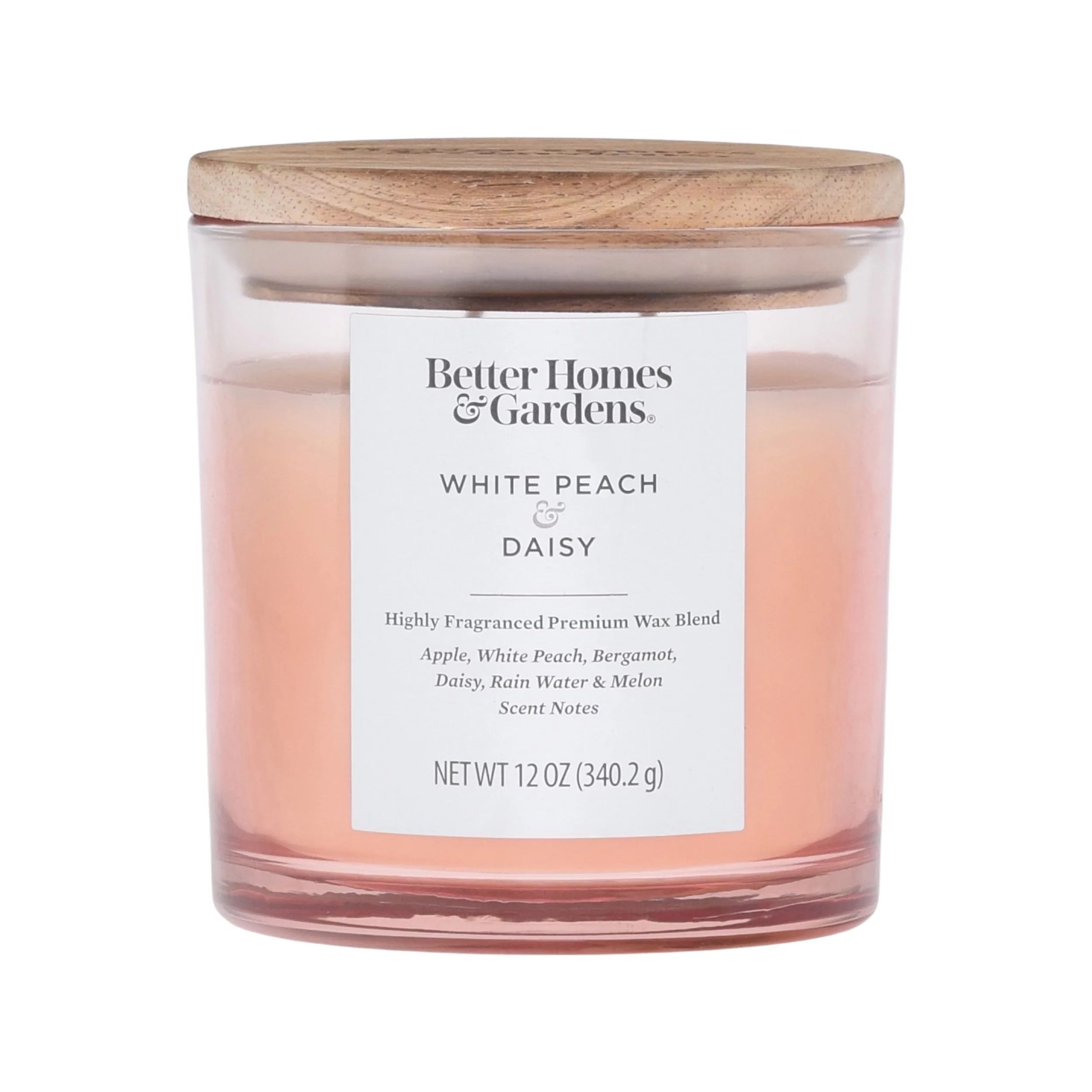 Better Homes & Gardens 12oz White Peach & Daisy Scented 2-Wick Ombre Jar Candle - Walmart.com | Walmart (US)