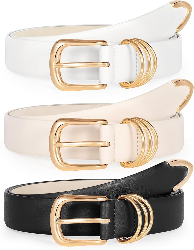 TRIWORKS Women's Leather Belts for Jeans Dresses Ladies Waist Belt | Amazon (US)