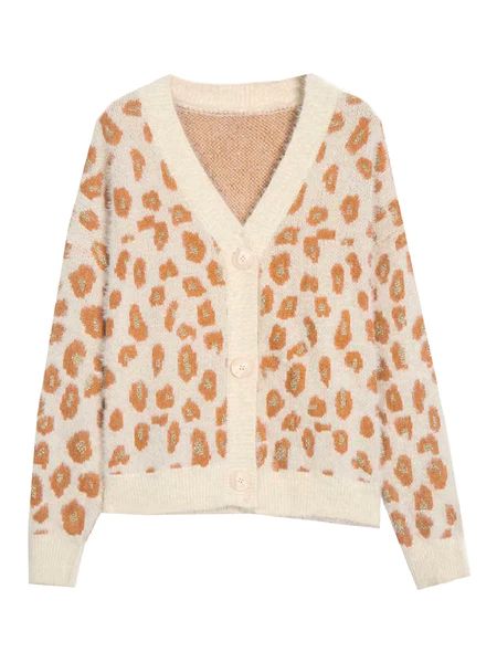 'Kaylie' Metallic Thread Leopard Print Cardigan | Goodnight Macaroon