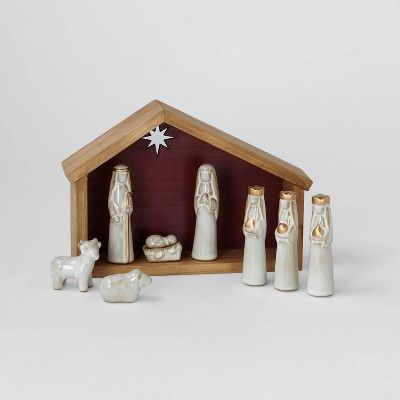 5pc Ceramic and Wood Nativity Scene - Wondershop™ | Target