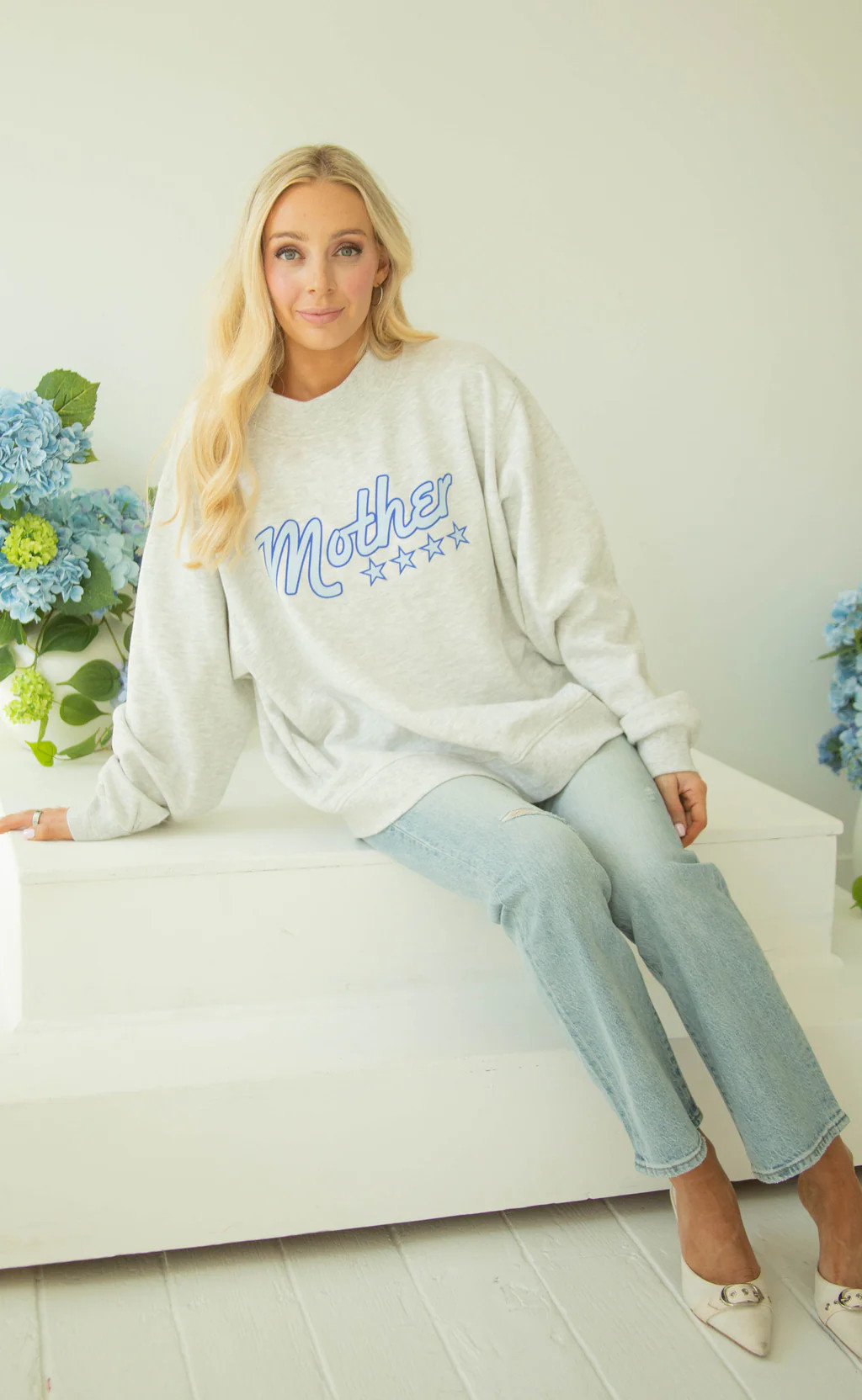 charlie southern: mother star mock neck - blue | RIFFRAFF