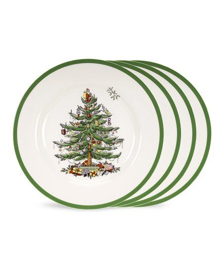Christmas Tree Salad Plate - Set of Four | Zulily