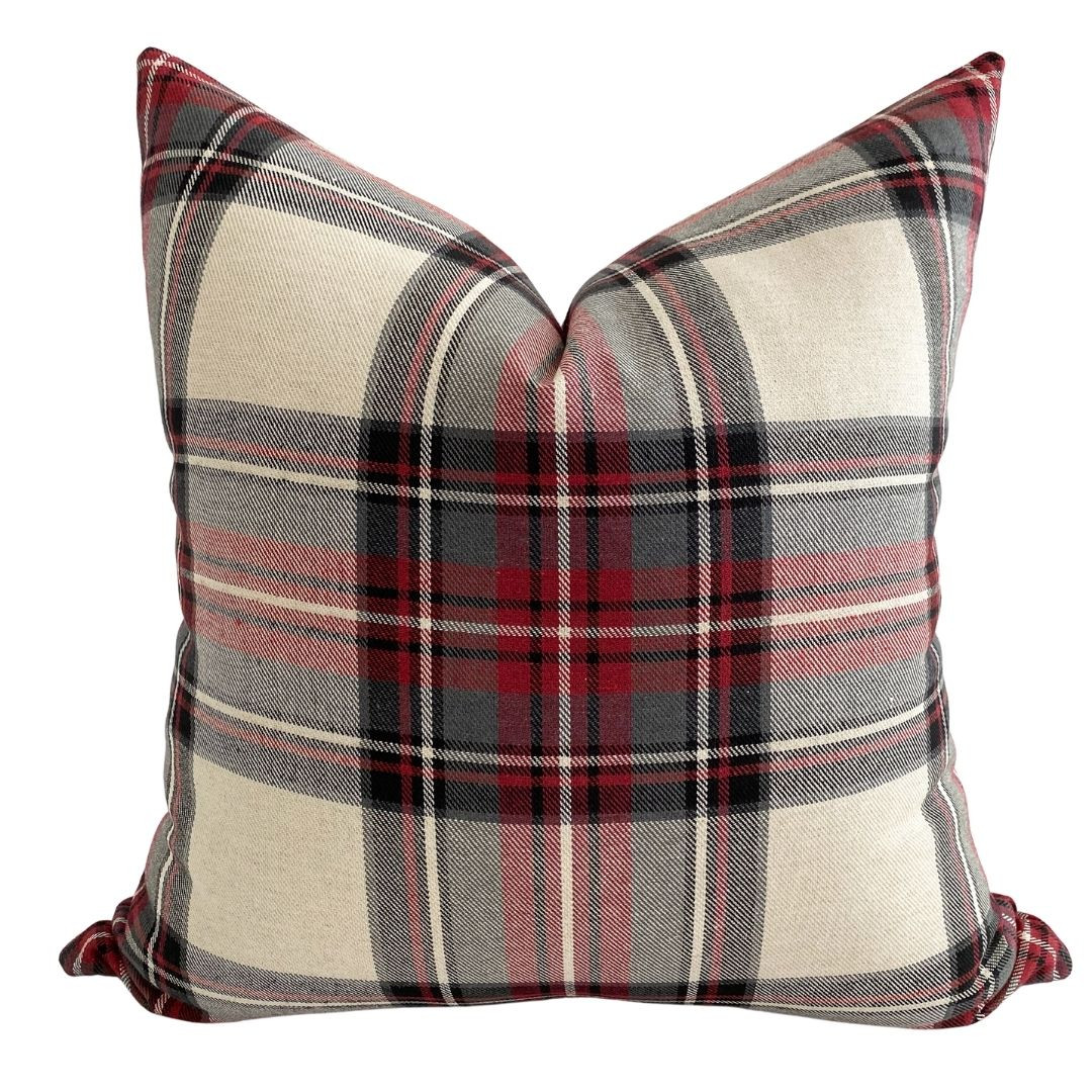 Red Plaid Christmas Pillow Cover | Hackner Home (US)