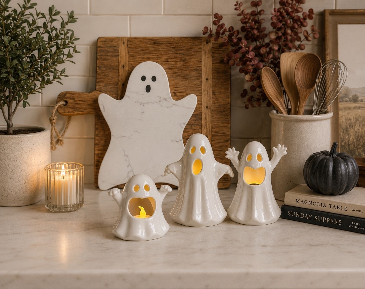 This ghost marble cheeseboard, little ghost figurines, and cutting board are all from Amazon and are super affordable! ￼

#LTKHome #LTKSeasonal