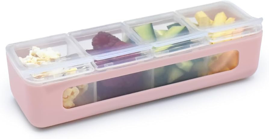 melii Snackle Box – 4 Separate Compartments with Lids, Divided Snack Container, Food Storage fo... | Amazon (US)