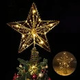 Christmas Tree Topper, 10 LEDS Tgnazet 9.84 Inch Christmas Star Tree Topper with Lights Beads, Ba... | Walmart (US)