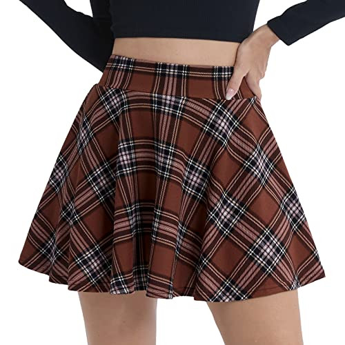 DJT Fashion Women's Versatile Skater Mini Skirt with Built-in Shorts | Amazon (US)