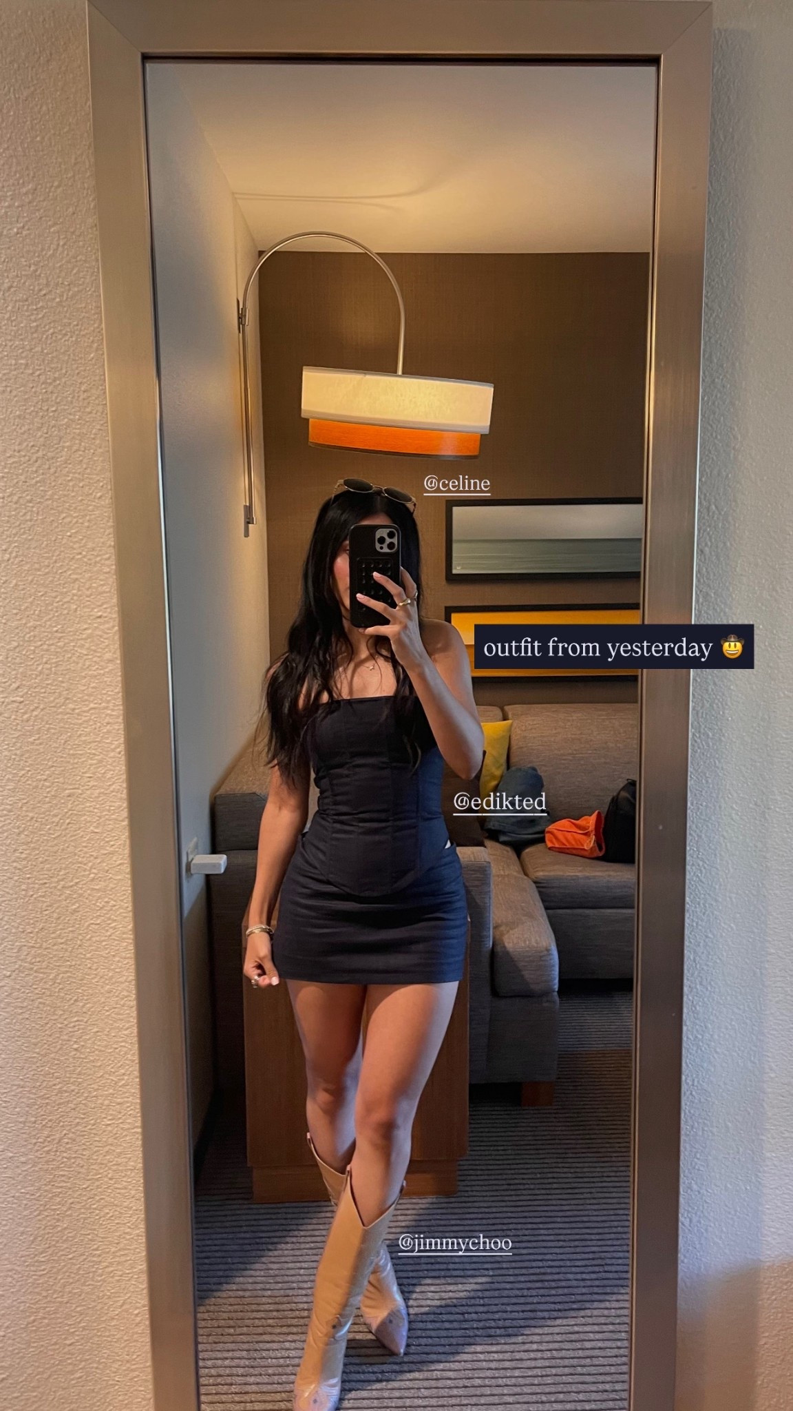 XS in both top and bottom and boots are vintage Jimmy Choo from the real real 🤠🤍🤍 linked similar 🫶🏼