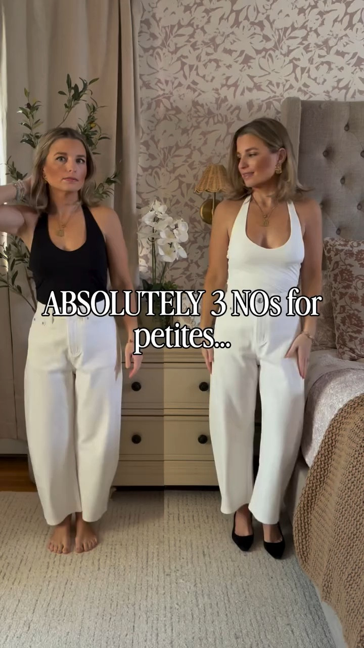 Absolutely 3 NOs for petite styling! 🖤 🤍 

Comment PETITE for a 🔗! 

#petitestyle #petitetips #petitehacks #whattowear #grwm outfitinspo petitejeans petitedenim barreljeans styling styleinspo ootd styletips stylehacks