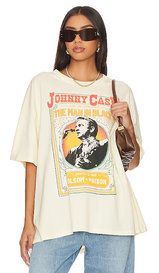 Johnny Cash Live IN Concert Tee in Stone Vintage | Revolve Clothing (Global)