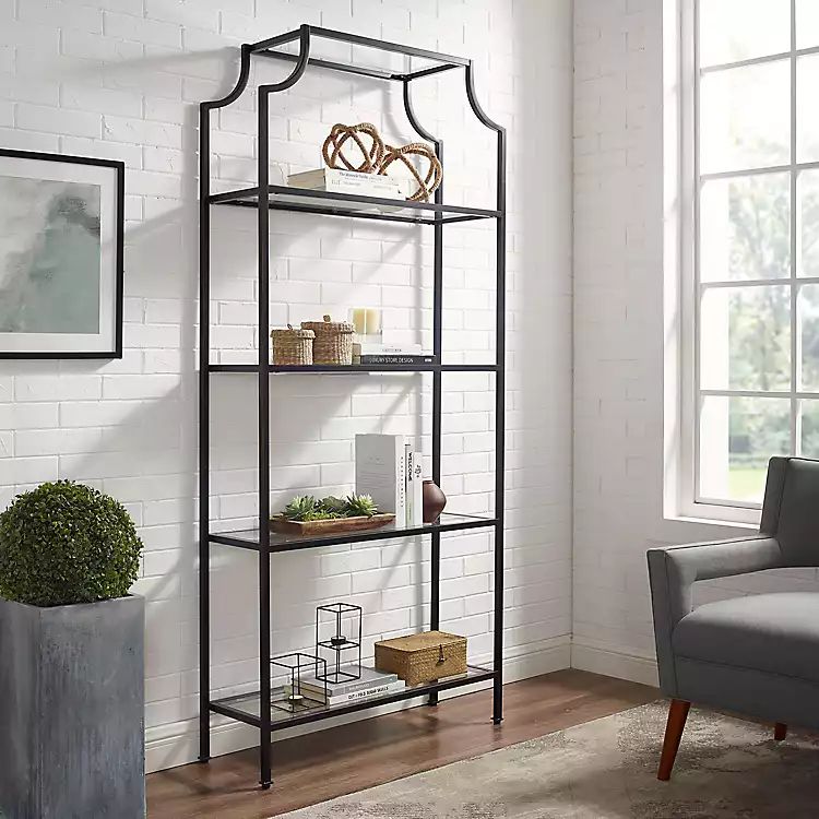 Oil-Rubbed Bronze 4-Tier Glass Ashlee Etagere | Kirkland's Home