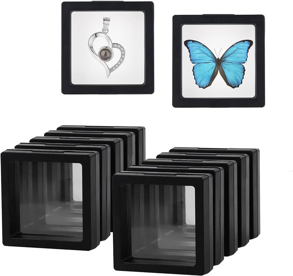 10PCS 3D Floating Frame Case, Black Challenge Coin Display Frame, Transparent Stand Holder for Je... | Amazon (US)