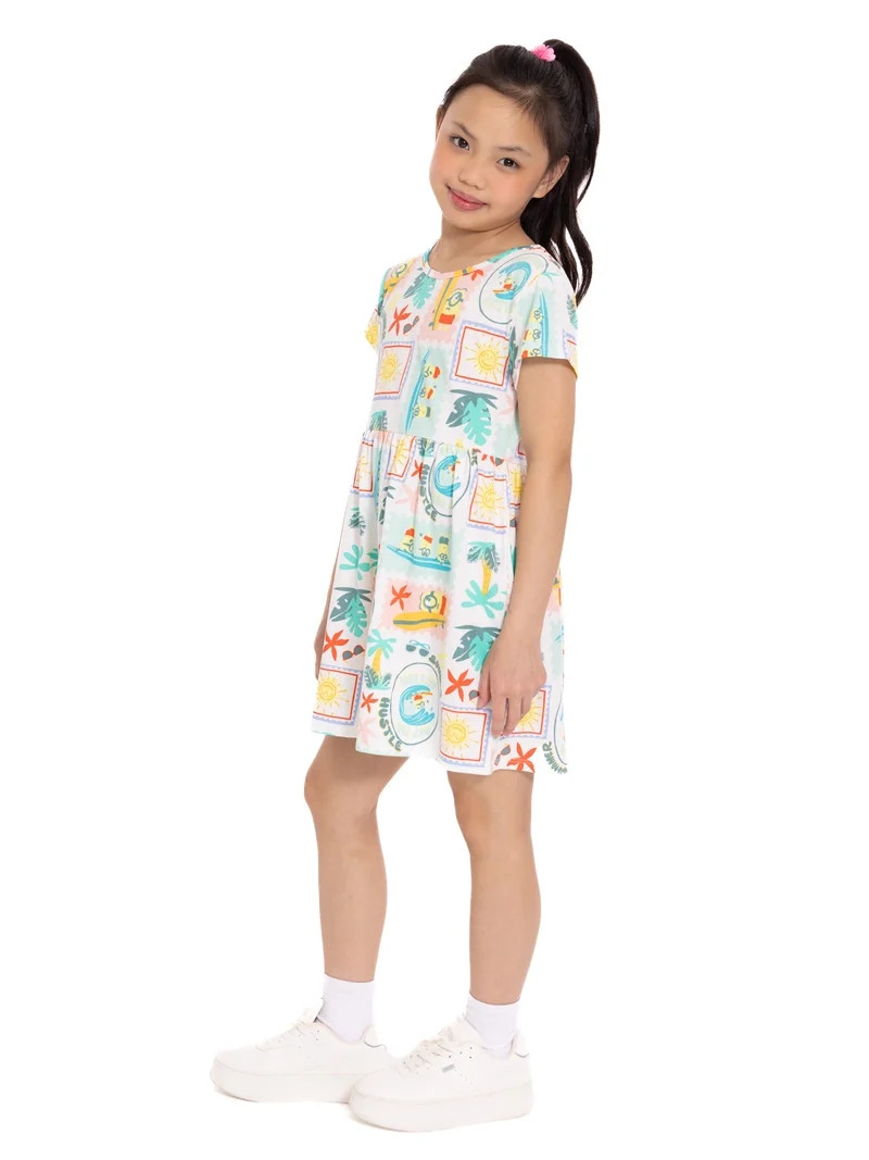 Minions Girls' Allover Print Dress with Short Sleeves, Sizes 4-12 | Walmart (US)