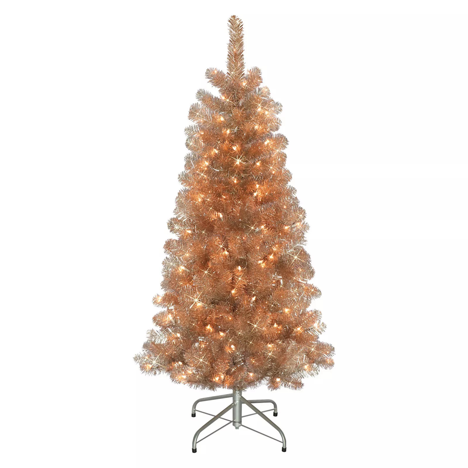 Puleo International 4.5' Pre-Lit Rose Gold Artificial Christmas Tree with 150 UL-Listed Clear Incand | Kohl's