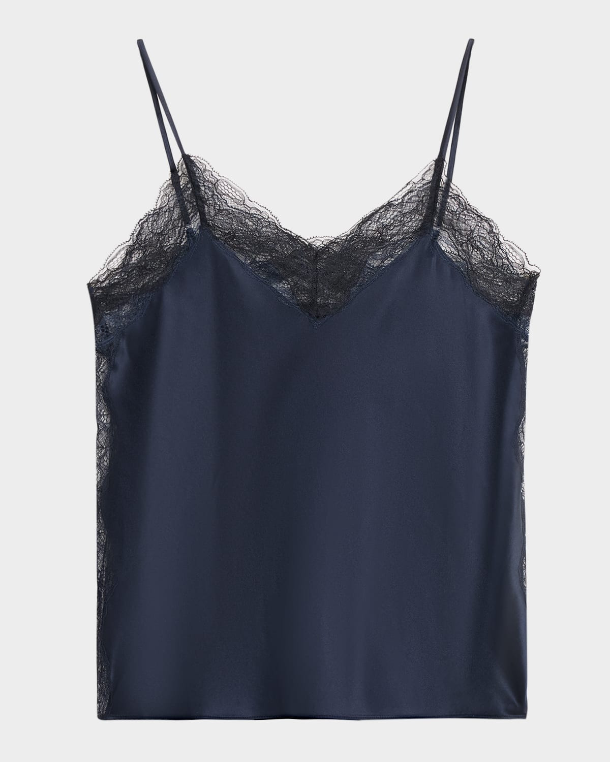 Johana Silk Lace-Trim Cami | Neiman Marcus
