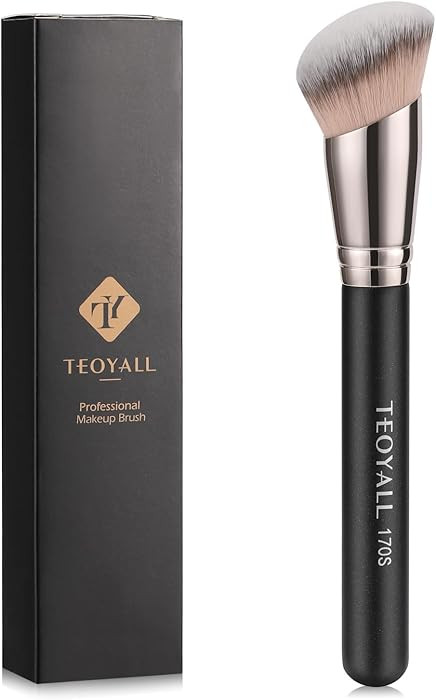 Amazon.com: TEOYALL Angled Foundation Contour Brush, Synthetic Kabuki Brush for Concealing Blendi... | Amazon (US)