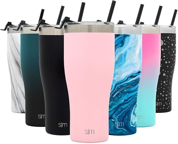 Simple Modern Slim Cruiser Tumbler with Clear Flip Lid and Straw Insulated Travel Mug Stainless S... | Amazon (US)
