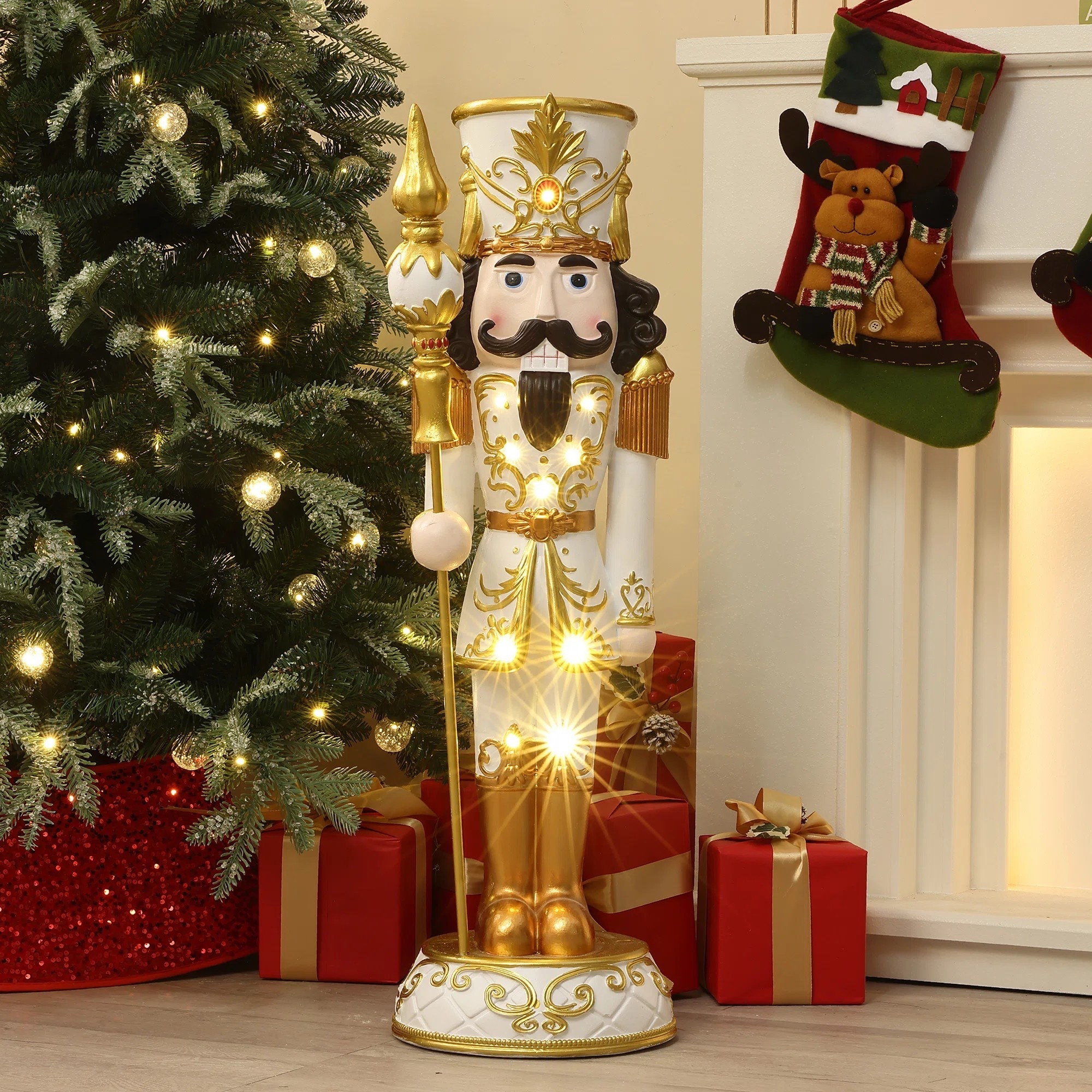 There’s still time to find the perfect holiday nutcracker! The 3 feet Light Gold and White Nutcracker is ON SALE and is under $100.

Keywords: Holiday nutcracker, holiday decor, gifts for them, holiday home, Christmas decorations, Christmas decor, holiday table decor 

#LTKSaleAlert #LTKHoliday #LTKGiftGuide