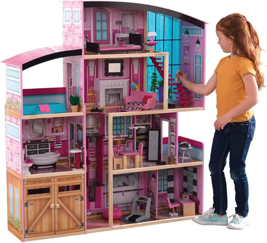 KidKraft Wooden Dollhouse Shimmer Mansion for 12" Dolls | Amazon (US)