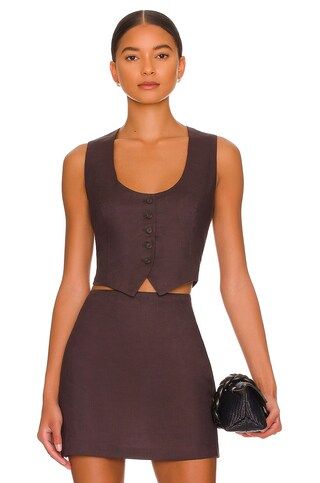 L'Academie Comilly Vest in Carob from Revolve.com | Revolve Clothing (Global)