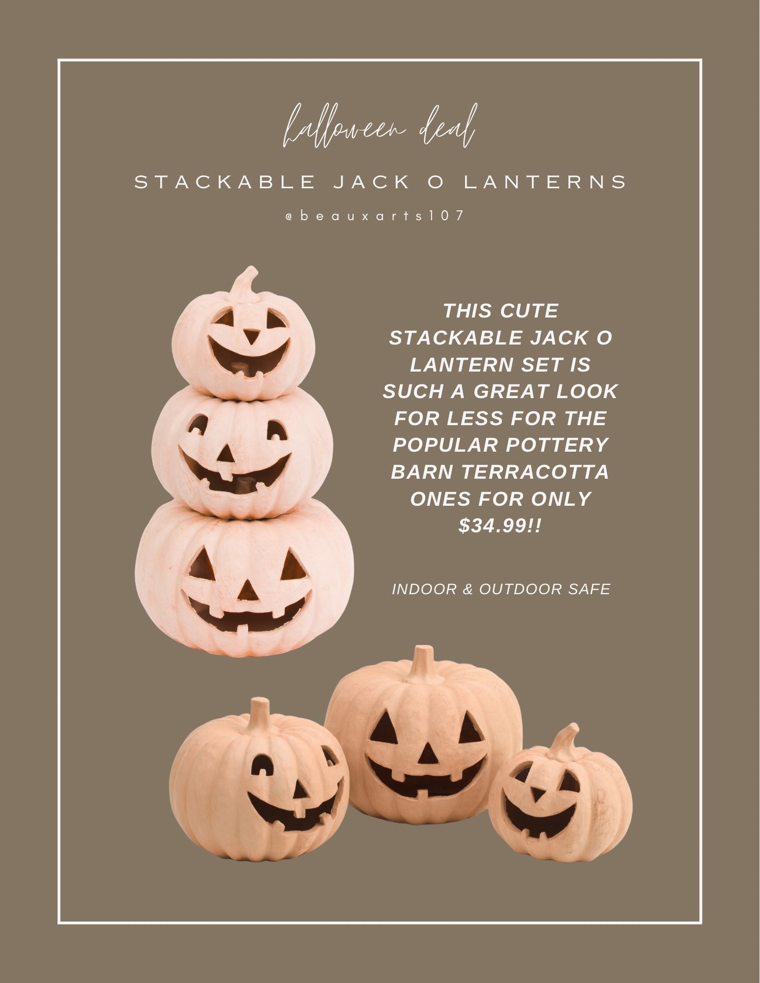 Save on this cute outdoor safe stackable Jack o lanterns for a similar look to the pottery barn terracotta pumpkins for a lot less!

#LTKHome #LTKSaleAlert #LTKFindsUnder50