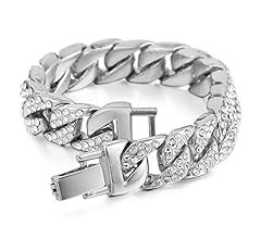 Aiyo Nice Mens Womens Cuban Link Bracelet Hip Hop Bracelet Gold Chain Bracelet Iced Out Curb Cuba... | Amazon (US)