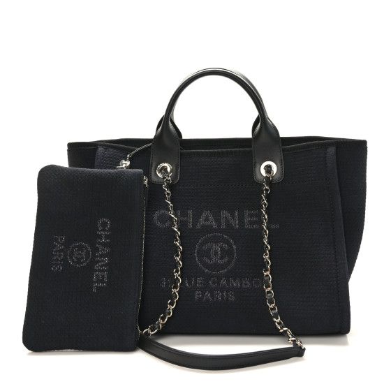 Mixed Fibers Small Deauville Tote Navy | FASHIONPHILE (US)