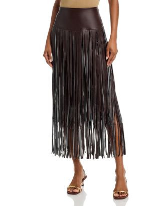 L'AGENCE Karolina Faux Leather Fringe Skirt  | Bloomingdale's Women | Bloomingdale's (US)