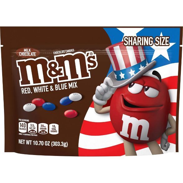 M&M's Red White and Blue Milk Chocolate Candies - 10.7oz | Target
