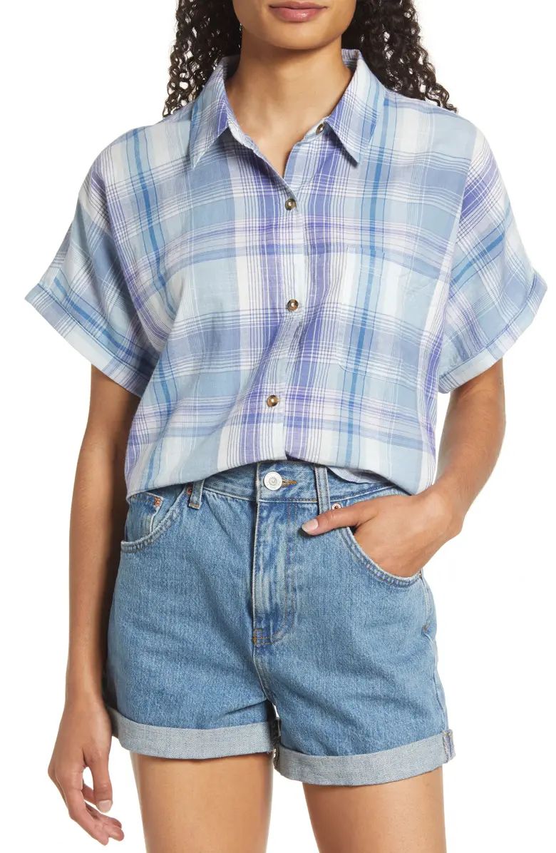 Relaxed Plaid Cotton Button-Up Shirt | Nordstrom