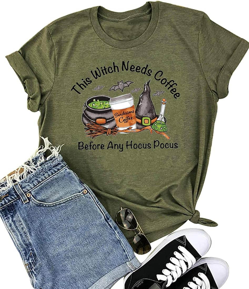 Hocus Pocus Halloween Shirts for Women Fall Tee Shirt Classic Halloween Movie Tops | Amazon (US)