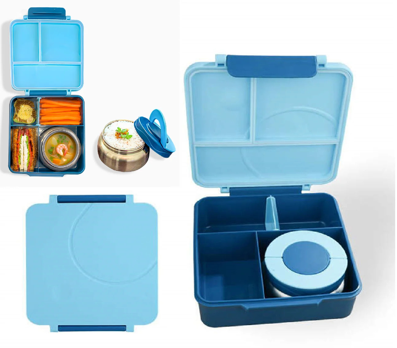 Inu, Bento Lunch Box for Kids Meals, with Thermos Soup Food Jar - Blue | Walmart (US)