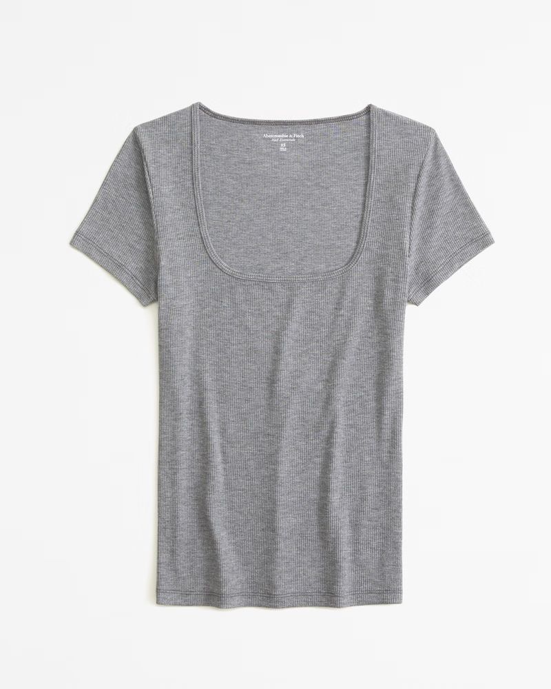 Featherweight Rib Tuckable Squareneck Top | Abercrombie & Fitch (US)