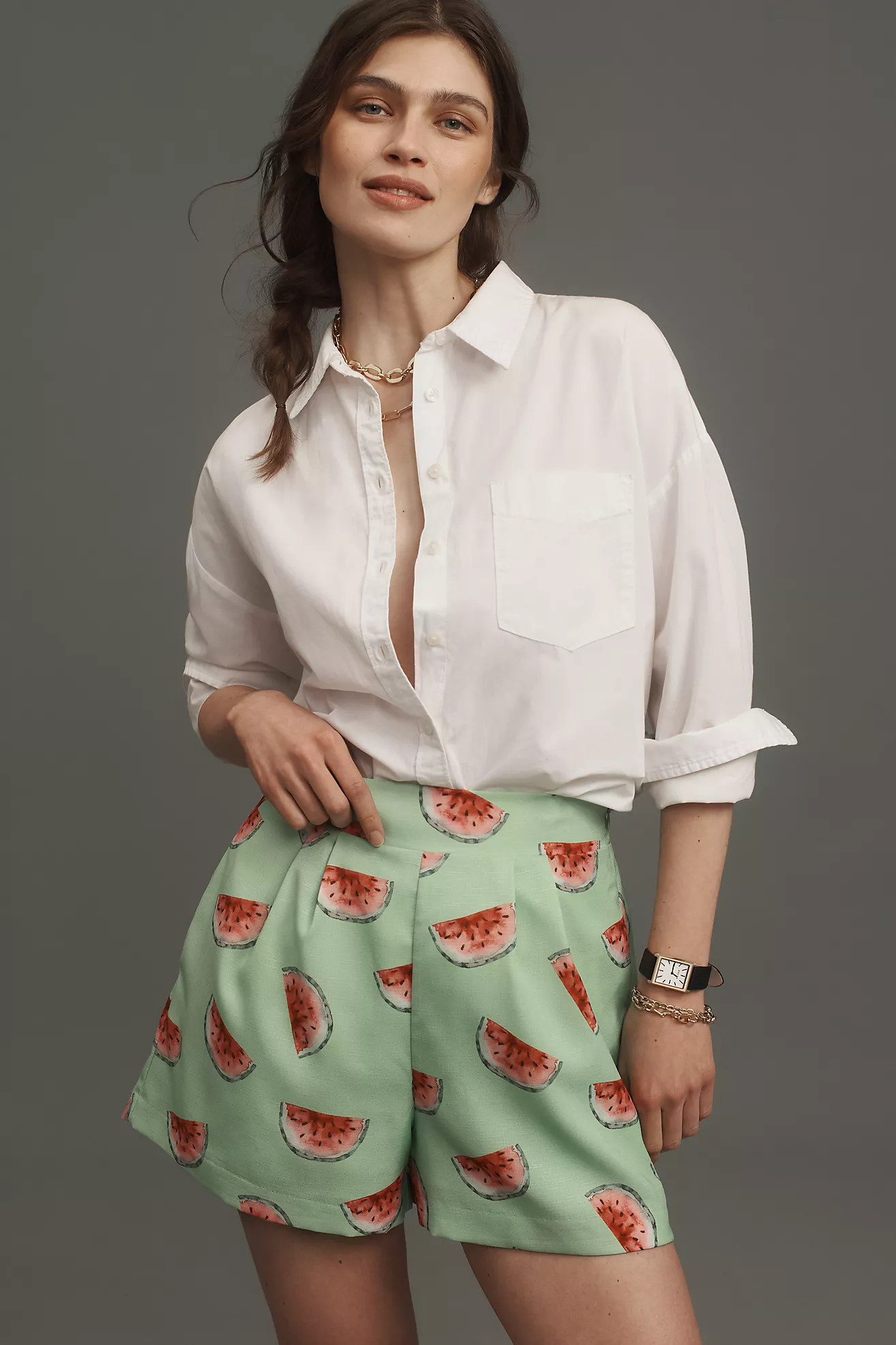 Hutch Printed Pleated Shorts | Anthropologie (US)