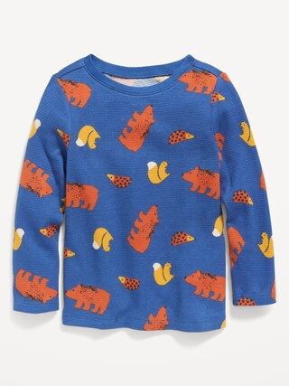 Unisex Long-Sleeve Thermal-Knit Printed T-Shirt for Toddler | Old Navy (US)