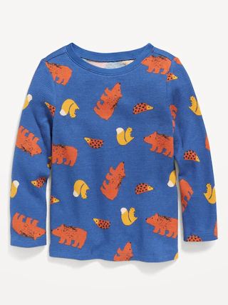 Unisex Long-Sleeve Thermal-Knit Printed T-Shirt for Toddler | Old Navy (US)