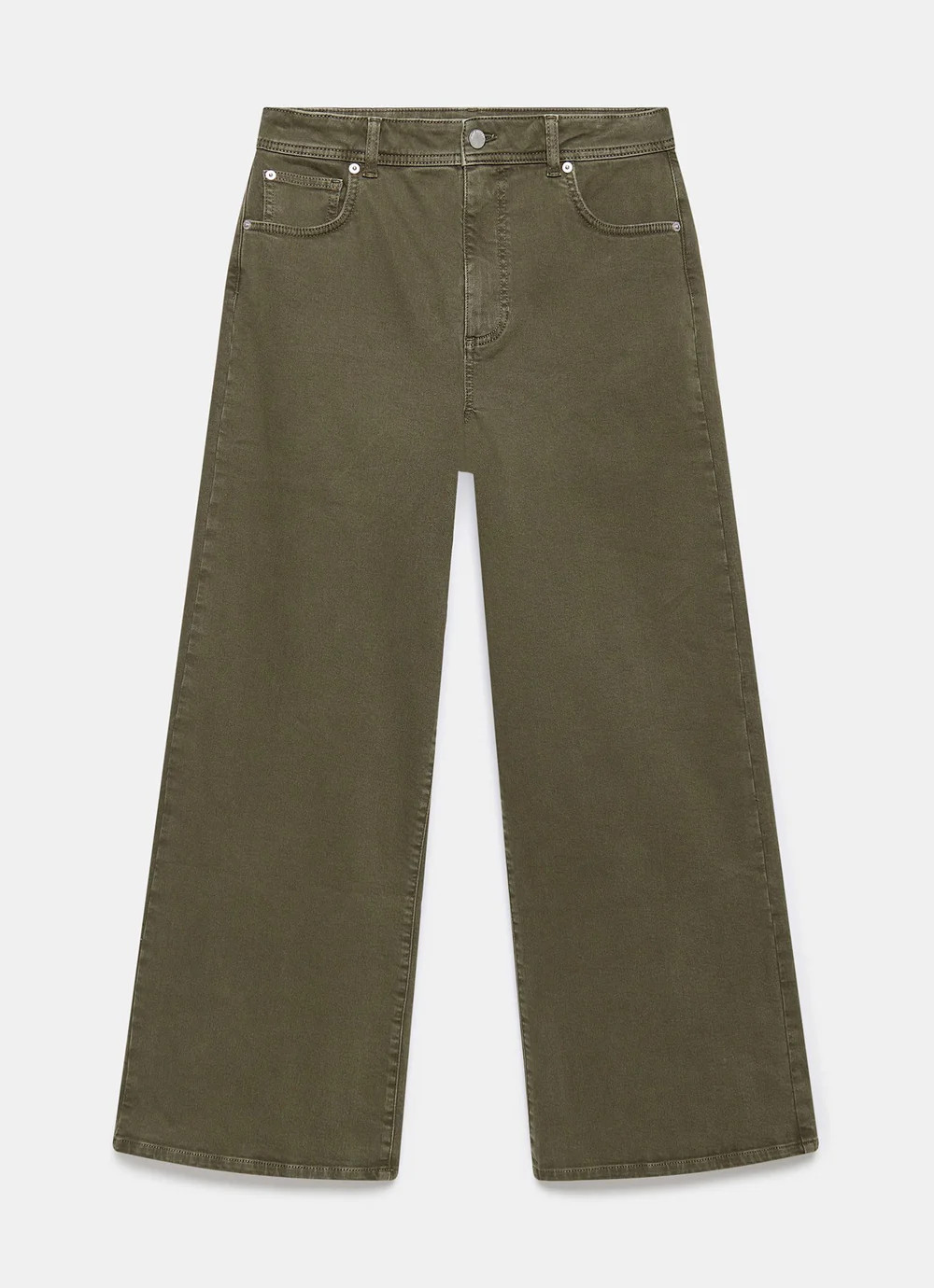 Khaki Wide Leg Jeans | Mint Velvet