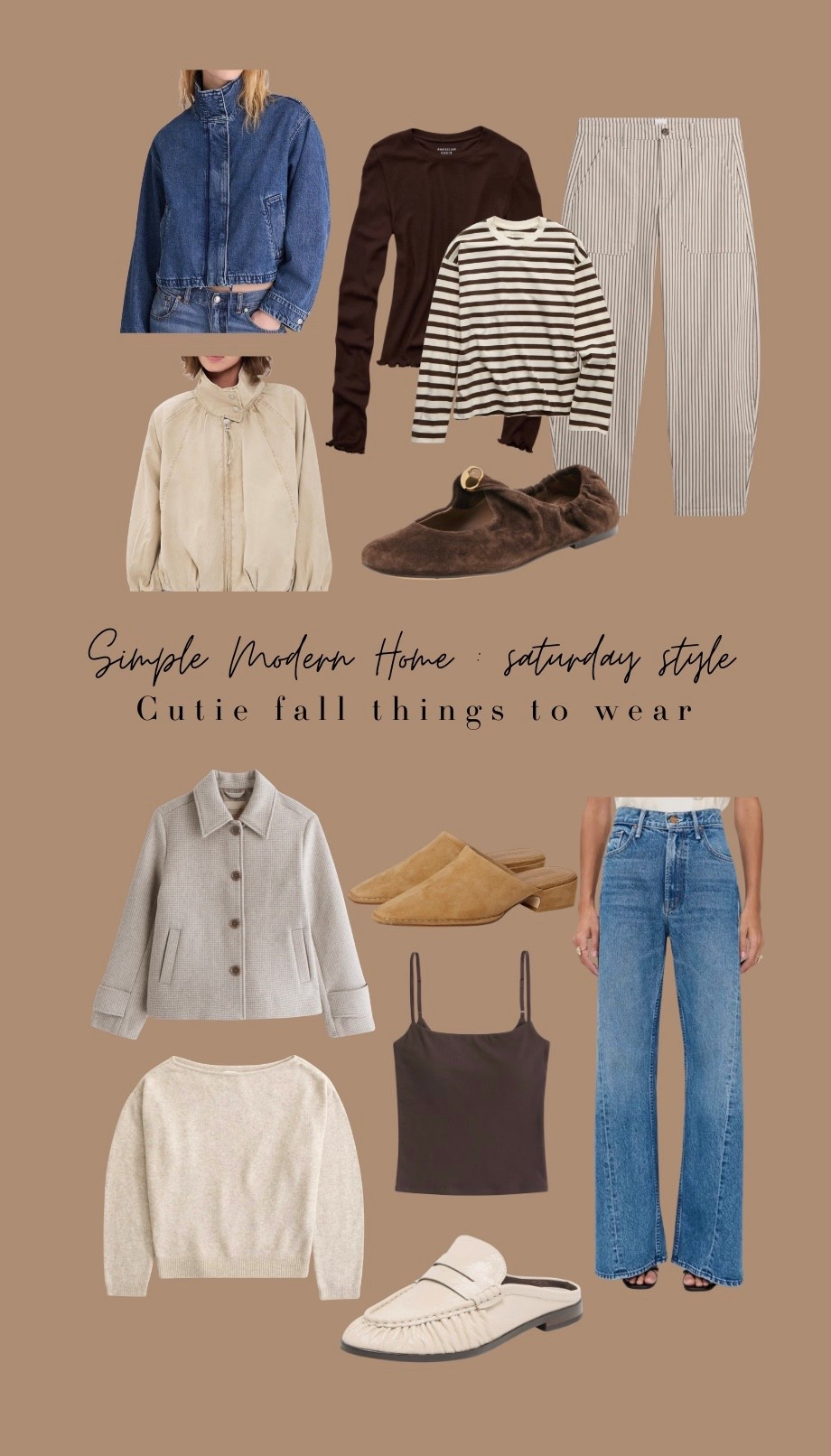 Mini fall round up for women over 40 🤎

I have the chocolate camisole and the chocolate ruffled long sleeve, and I adore them both. The other items are on my wish list for fall.

The denim are 🫠
Cutie wool jacket
Cashmere sweater
100 cotton striped top

#LTKOver40 #LTKmomlife