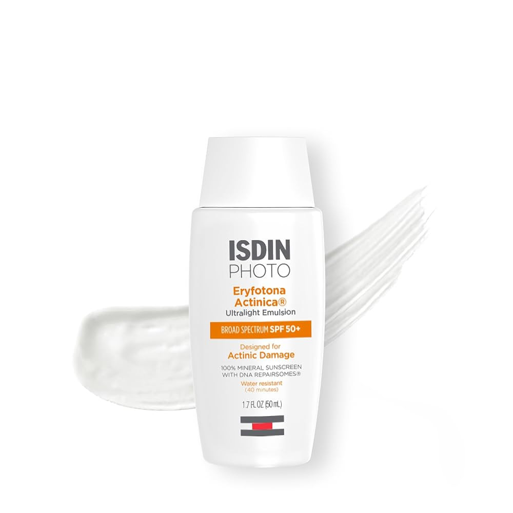 ISDIN Eryfotona Actinica Zinc Oxide and 100% Mineral Sunscreen Broad Spectrum SPF 50+, No White C... | Amazon (US)