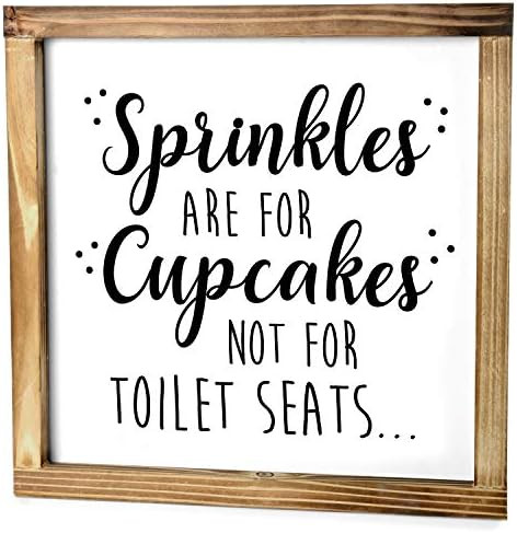 Sprinkles are for Cupcakes, Not for Toilet Seats Sign - Funny Modern Farmhouse Decor Sign, Cute G... | Amazon (US)