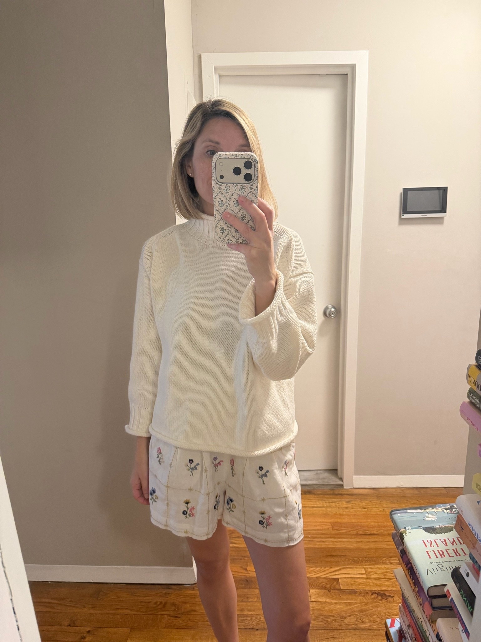 Today’s casual outfit. Size down on the white rollneck sweater. Floral
Embroidered shorts are true to size

#LTKSaleAlert #LTKootd #LTKgrwm