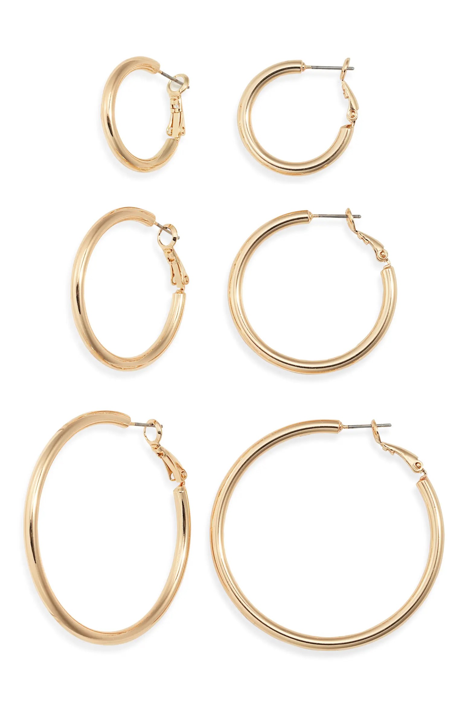 Set of 3 Medium Essential Hoop Earrings (Women) | Nordstrom | Nordstrom