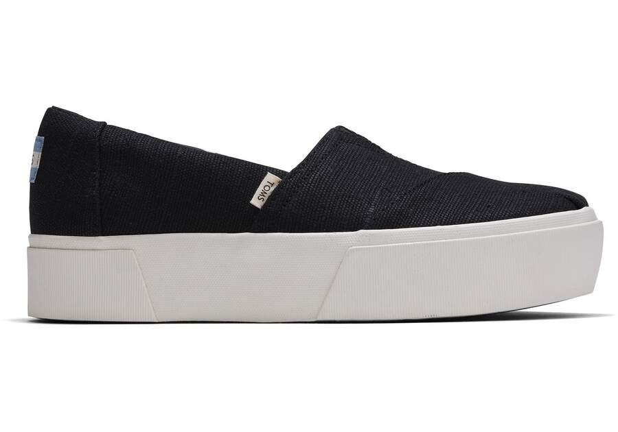 Black Heritage Canvas Platform Women's Boardwalk Classics Venice Collection | TOMS | TOMS (US)