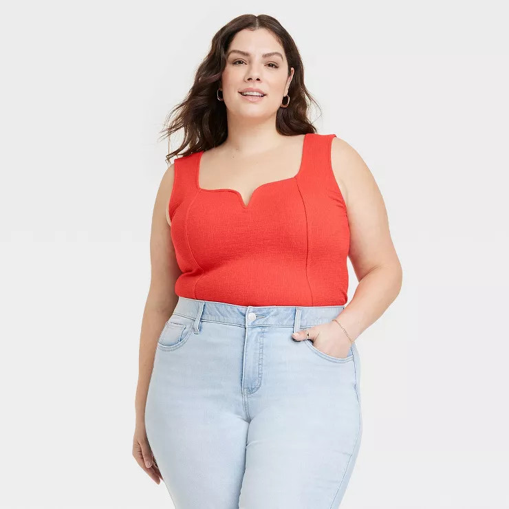 Women's Corset Slim Fit Tank Top - Ava & Viv™ | Target