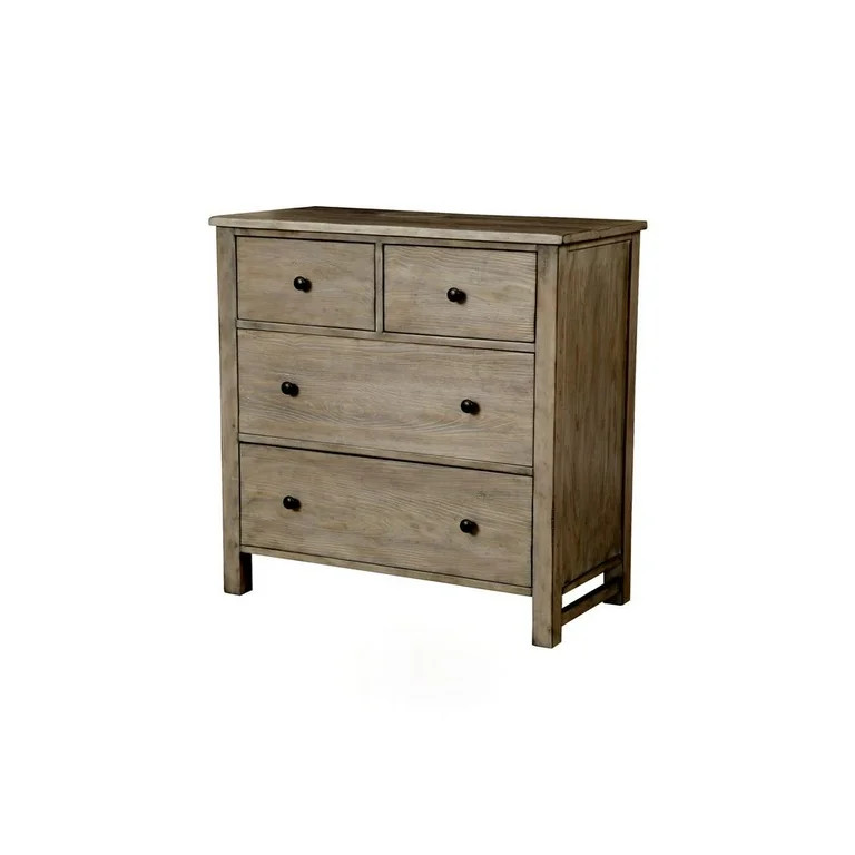 Origins by Alpine Classic Wood Small 4 Drawer Accent Chest in Natural Gray - Walmart.com | Walmart (US)