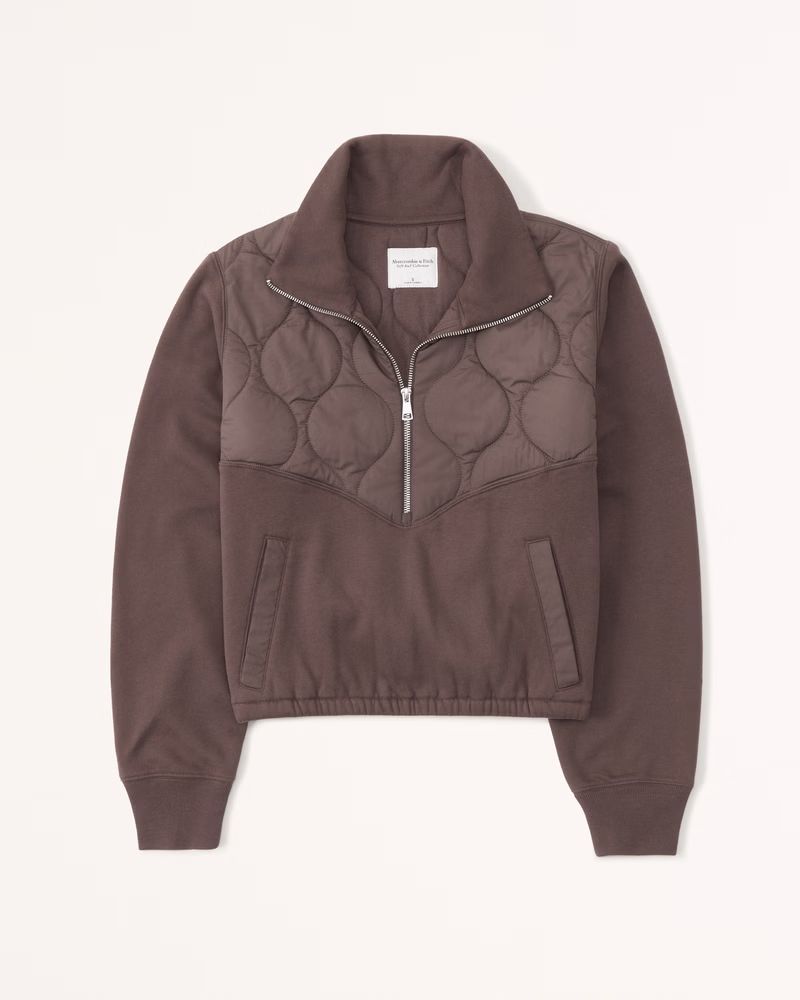 Women's Onion Quilted Half-Zip | Women's New Arrivals | Abercrombie.com | Abercrombie & Fitch (US)