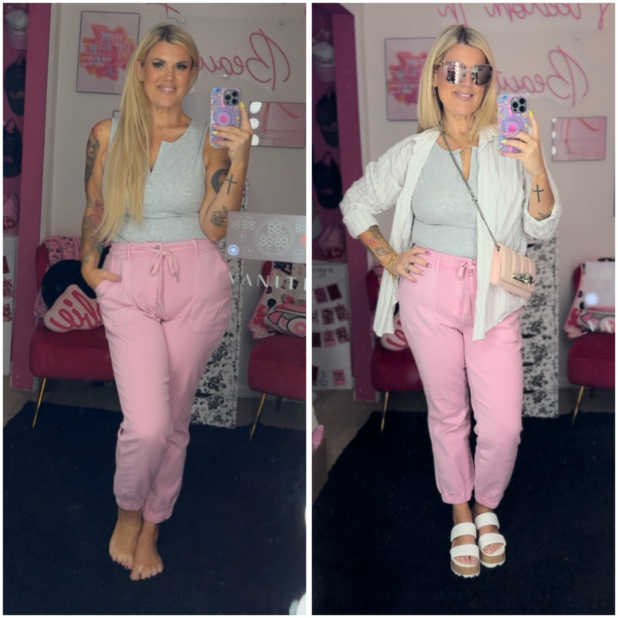 Wearing vs styling! 

Comfy, cute, pink, all the things. 

#LTKstyletip #LTKover40 #LTKmidsize