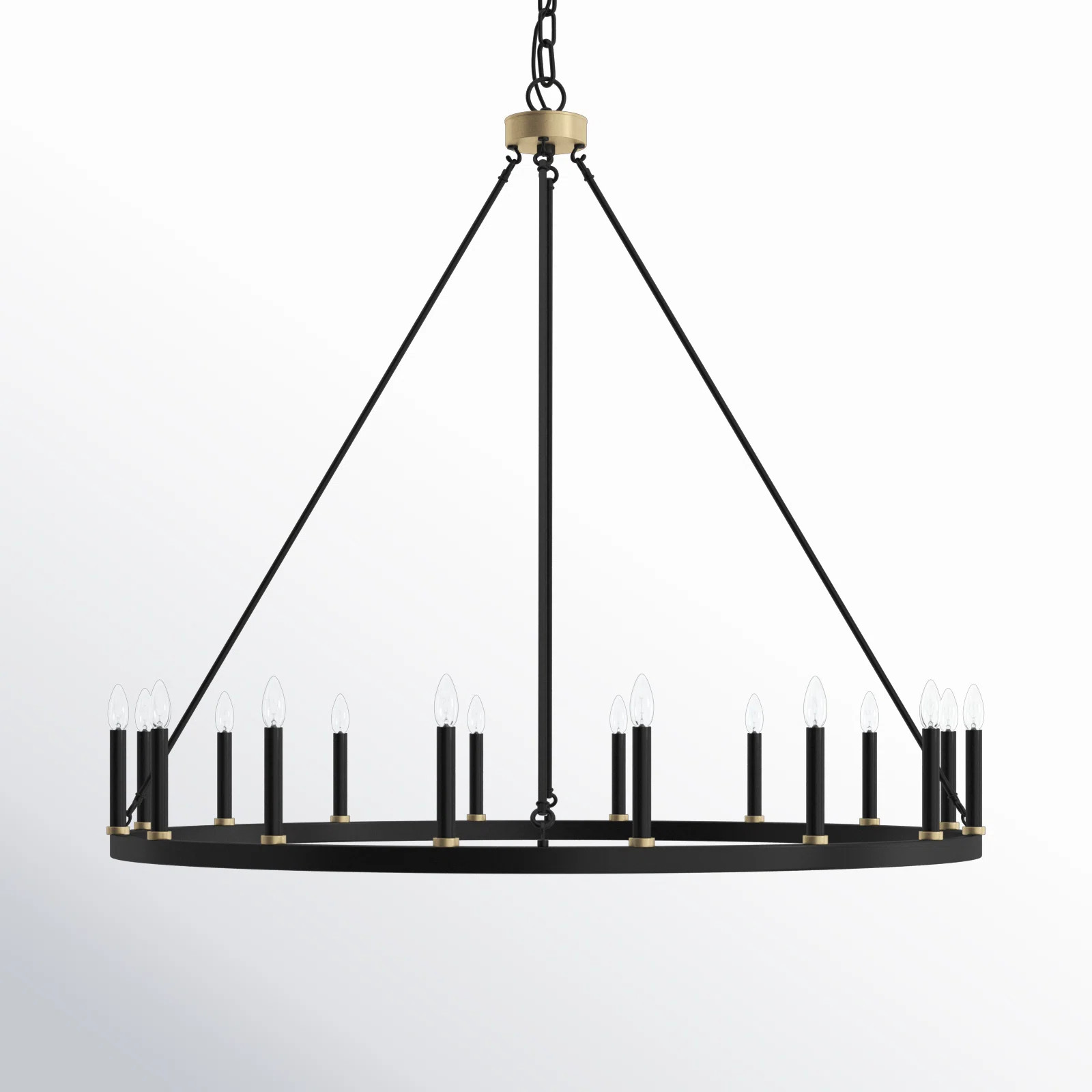 Adriana 16-Light 47" Dimmable Farmhouse Wagon Wheel Chandelier for Dining Room & Living Room | Wayfair North America